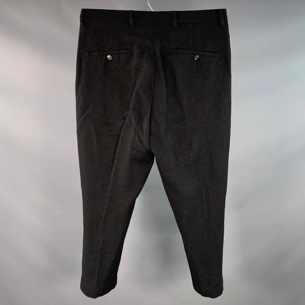 RICK OWENS Size 36 Black Wool Twill Drop Crotch Tapered Casual Pants